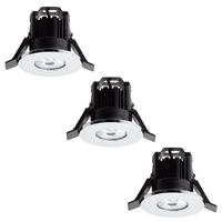 3 Pack of Integrated LED IP65 Warm White Fire Rated Bathroom Downlights - Chrome