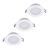 3 Pack of Jeune Recessed LED Downlighter with 360 Degree PIR Sensor - White