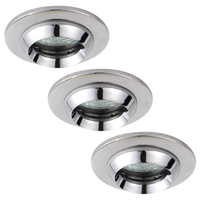 3 Pack of Nigel Bathroom Recessed Downlights - Chrome