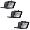 3 Pack of Outdoor 150 Watt Floodlights with Free Bulbs - Black