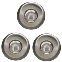 3 Pack of Penrith 1 Light Recessed Downlight - Brushed Chrome