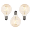 3 Pack of Vintage Filament 4 Watt Globe E27 Edison Screw LED Light Bulb - Gold Tint