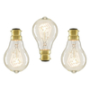 3 Pack of Vintage Filament 40 Watt B22 Bayonet Cap Light Bulb - Clear