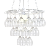 3 Tier 1 Light Dining Room Wine Glass Chandelier - White