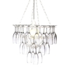 3 Tier Champagne Flute Glass Chandelier - White