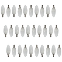 30 Pack of 9 Watt Energy Saving CFL E14 Small Edison Screw Candle Light Bulb - Opal