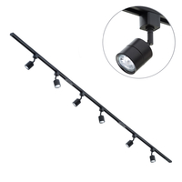 3m Straight Track Light Kit with 6 Soho Heads and LED Bulbs - Black