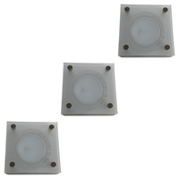 3 Pack of Square Metal & Frosted Glass Recessed Downlights