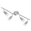 4 Light Adjustable Ceiling Spotlight Bar with LED Bulbs - Silver