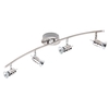 4 Light Curved Ceiling Spotlight Bar - Brushed Chrome