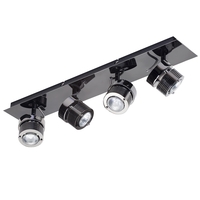 4 Light Telford Cylinder Ceiling Spotlight Bar - Black