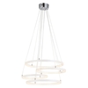 4 Light Tiered Circular LED Cluster Ceiling Pendant - White