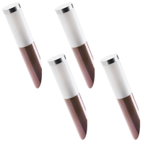 4 Pack of 1 Light Outdoor Wall Light - Wood Effect Vinyl & Stainless Steel