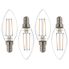 4 Pack of 2.5 Watt LED E14 Small Edison Screw Candle Light Bulbs - Warm White