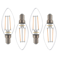 4 Pack of 2.5 Watt LED E14 Small Edison Screw Candle Light Bulbs - Warm White