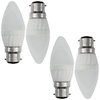 4 Pack of 4 Watt LED B22 Bayonet Cap Candle Light Bulbs - Opal