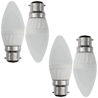4 Pack of 4 Watt LED B22 Bayonet Cap Candle Light Bulbs - Opal