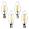 4 Pack of 4 Watt LED Vintage Style Filament E14 Light Bulbs - Cool White