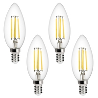 4 Pack of 4 Watt LED Vintage Style Filament E14 Light Bulbs - Cool White