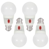 4 Pack of 7 Watt LED B22 Bayonet Cap Dusk Till Dawn Light Bulbs - Warm White