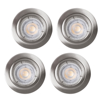 4 Pack of Diecast IP20 Rated Fixed Downlight - Brushed Chrome