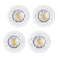 4 Pack of Diecast IP20 Rated Fixed Downlight with LED Bulbs - White