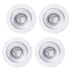 4 Pack of Diecast Tilt Downlight - White