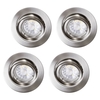 4 Pack of Diecast Tilt Downlight with LED Bulbs - Brushed Chrome