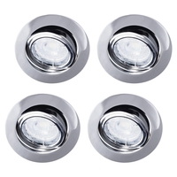 4 Pack of Diecast Tilt Downlight with LED Bulbs - Chrome