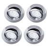4 Pack of Diecast Tilt Downlight with LED Bulbs - Chrome