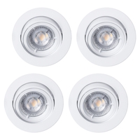4 Pack of Diecast Tilt Downlight with LED Bulbs - White