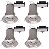 4 Pack of Fixed Fire Rated Downlighters - Brushed Chrome