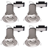 4 Pack of Fixed Fire Rated Downlighters - Brushed Chrome