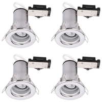 4 Pack of Fixed Fire Rated Downlighters - Chrome