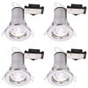 4 Pack of Fixed Fire Rated Downlighters with LED Bulbs - Chrome