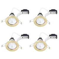 4 Pack of Fixed Recessed GU10 Downlight - Brushed Brass