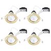 4 Pack of Fixed Recessed GU10 Downlight with LED Bulbs - Brushed Brass