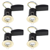 4 Pack of Fixed Recessed GU10 Fire Rated Downlight with LED Bulbs - Brushed Brass