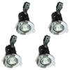 4 Pack of IP20 Fire Rated Recessed Downlighters with LED Bulbs - Chrome
