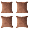 4 Pack of Microfleece Square Cushion - Chocolate