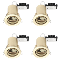 4 Pack of Tilt Fire Rated Recessed GU10 Downlight - Brushed Brass