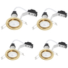 4 Pack of Tilt Recessed GU10 Downlight with LED Bulbs - Brushed Brass