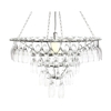 4 Tier Champagne Flute Glass Chandelier - Silver