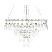 4 Tier Champagne Flute Glass Chandelier - White