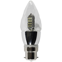 4 Watt LED B22 Bayonet Cap Diamond Effect Candle Bulb - Clear Cool White