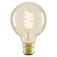 40 Watt B22 Bayonet Cap Globe Vintage Style Filament Light Bulb - Clear