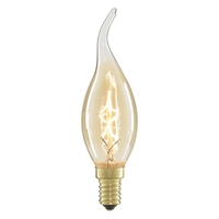 40 Watt Bent Cap E14 Small Edison Screw Vintage Squirrel Cage Candel Light Bulb - Gold Tinted