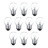 40 Watt E27 Edison Screw Golf Ball Light Bulbs - Clear - 10 Pack