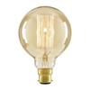 40 Watt Globe B22 Bayonet Cap Vintage Squirrel Cage Light Bulb - Gold Tinted