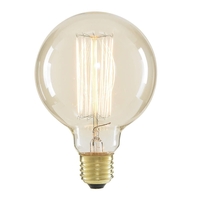 40 Watt Globe E27 Edison Screw Vintage Squirrel Cage Light Bulb - Clear